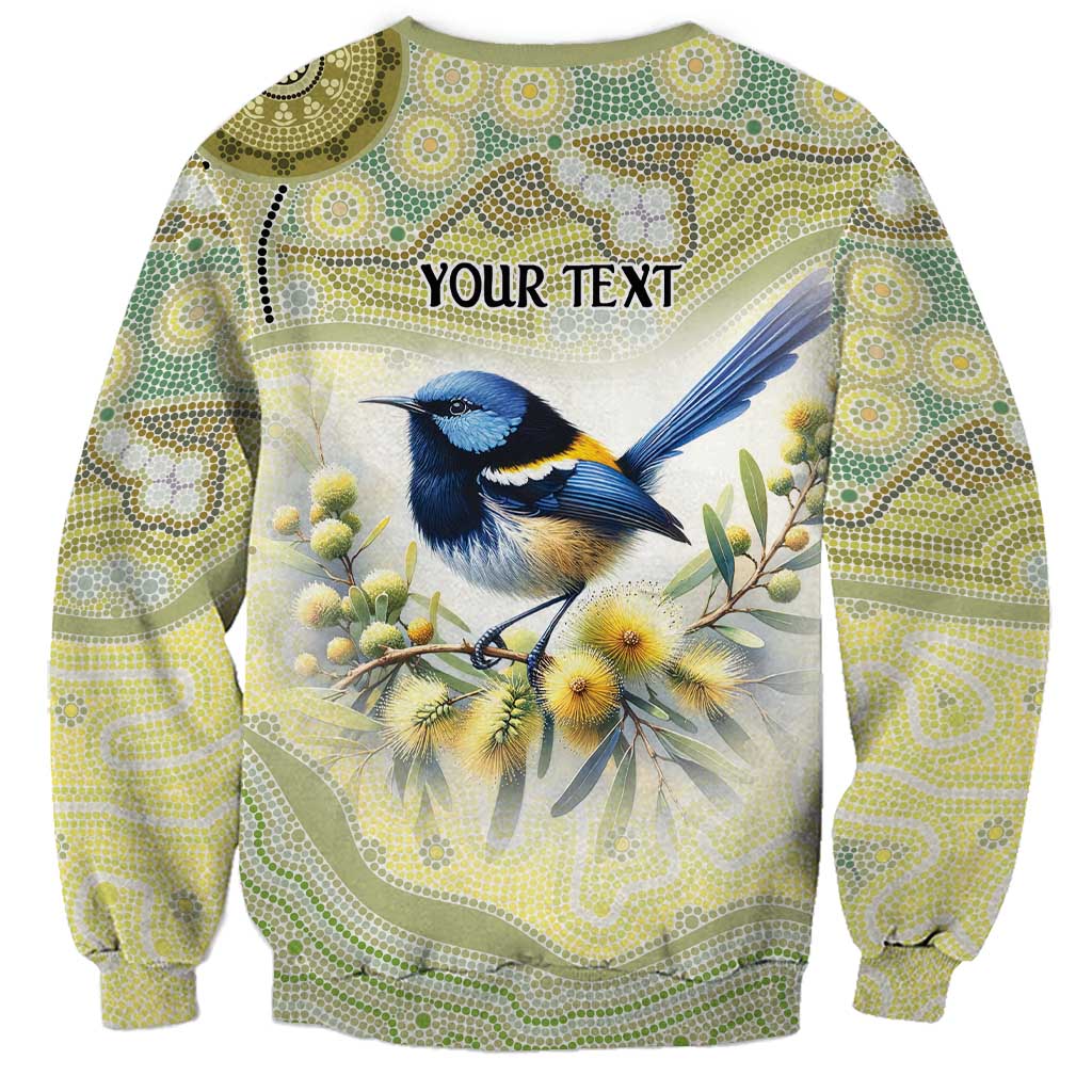 Splendid Fairy-wren Personalised Sweatshirt Aboriginal Australian Dot Painting - Aussie Hoodie