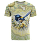 Splendid Fairy-wren Personalised T Shirt Aboriginal Australian Dot Painting - Aussie Hoodie