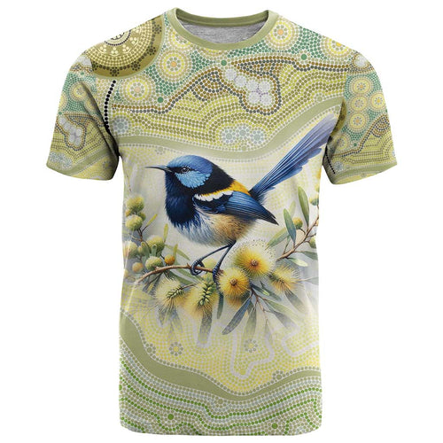 Splendid Fairy-wren Personalised T Shirt Aboriginal Australian Dot Painting - Aussie Hoodie