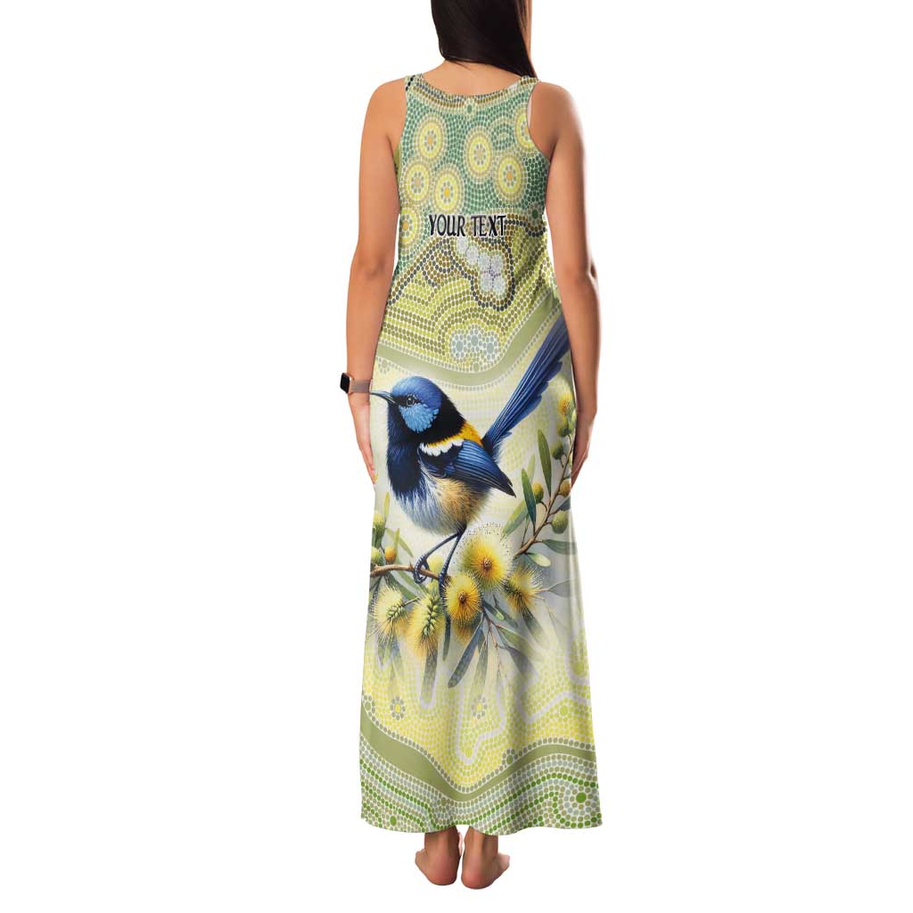 Splendid Fairy-wren Personalised Tank Maxi Dress Aboriginal Australian Dot Painting - Aussie Hoodie