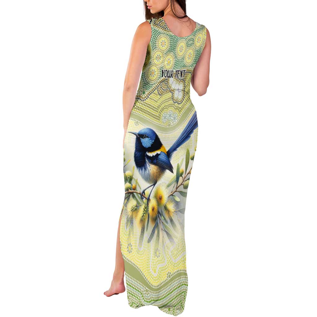 Splendid Fairy-wren Personalised Tank Maxi Dress Aboriginal Australian Dot Painting - Aussie Hoodie