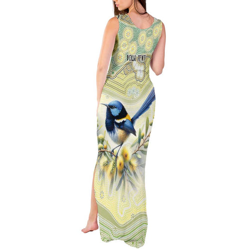 Splendid Fairy-wren Personalised Tank Maxi Dress Aboriginal Australian Dot Painting - Aussie Hoodie