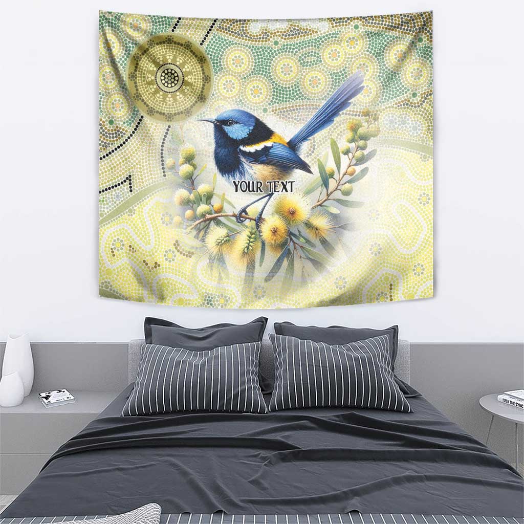 Splendid Fairy-wren Personalised Tapestry Aboriginal Australian Dot Painting - Aussie Hoodie