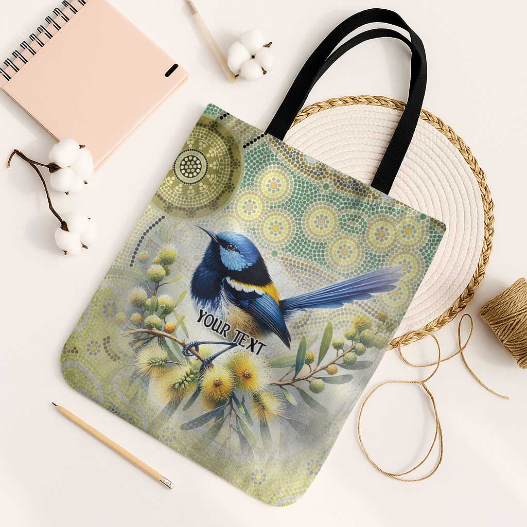 Splendid Fairy-wren Personalised Tote Bag Aboriginal Australian Dot Painting - Aussie Hoodie