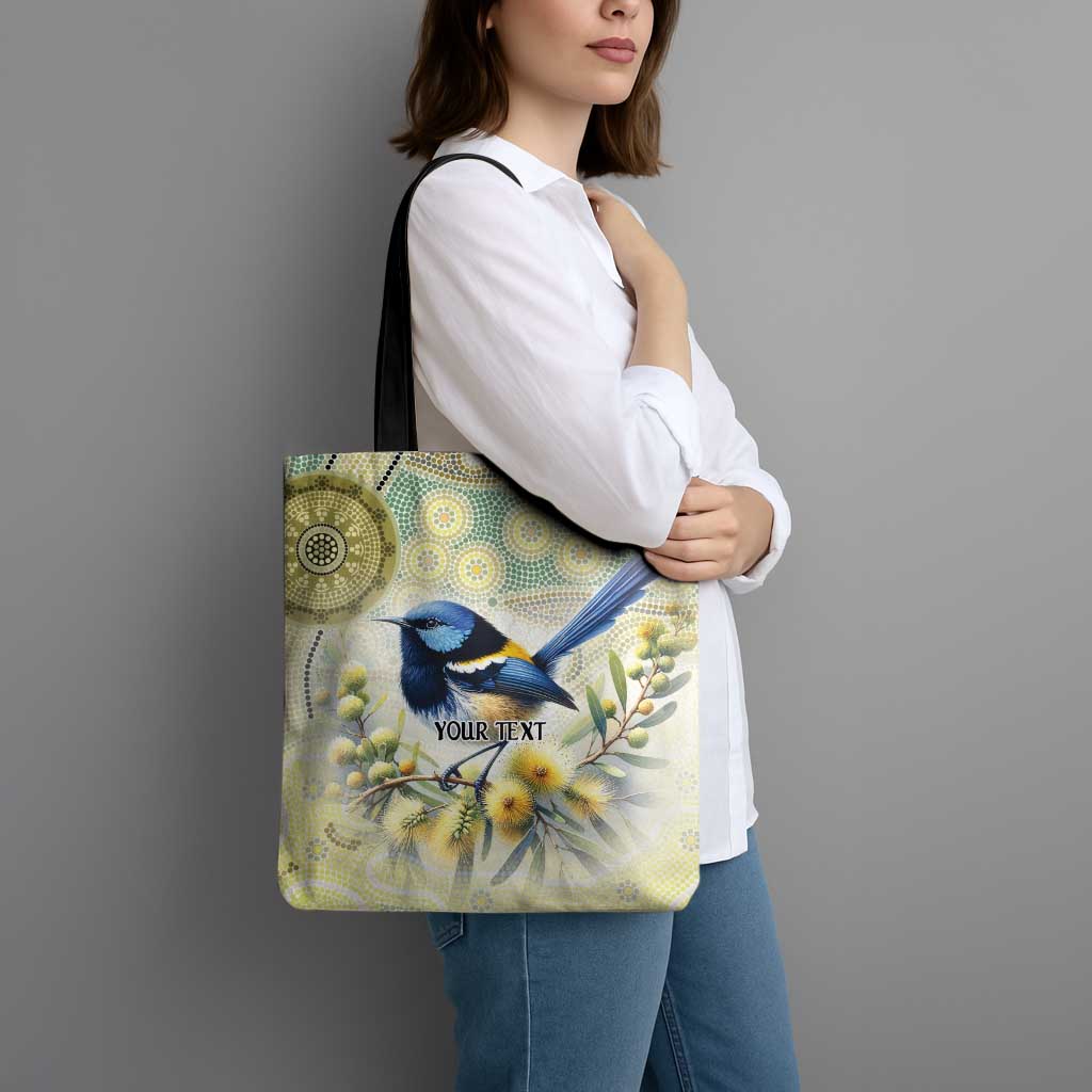 Splendid Fairy-wren Personalised Tote Bag Aboriginal Australian Dot Painting - Aussie Hoodie