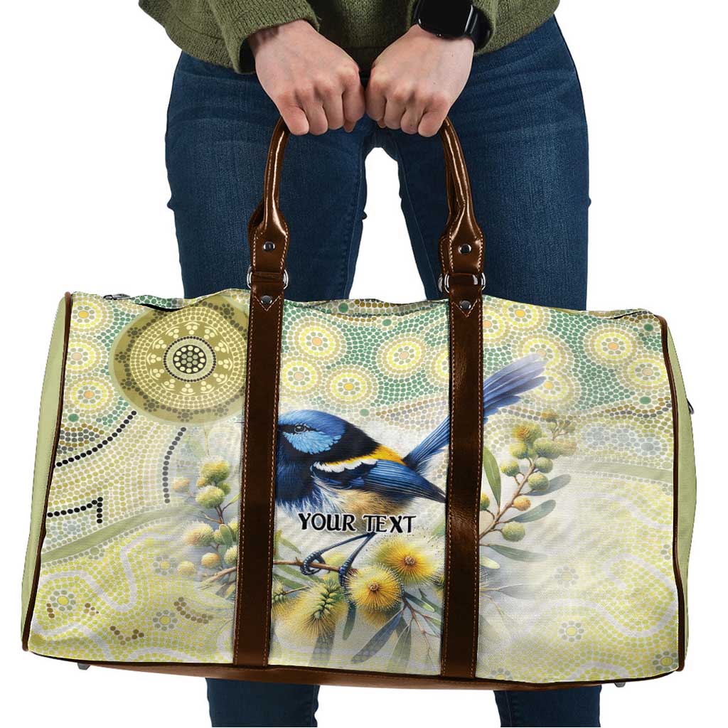 Splendid Fairy-wren Personalised Travel Bag Aboriginal Australian Dot Painting - Aussie Hoodie