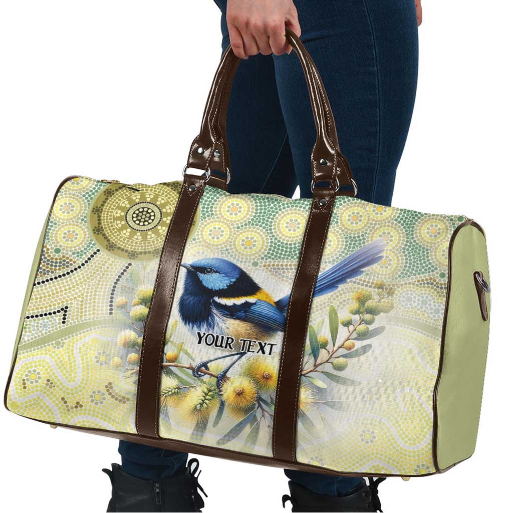 Splendid Fairy-wren Personalised Travel Bag Aboriginal Australian Dot Painting - Aussie Hoodie
