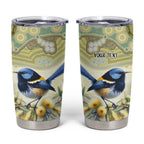 Splendid Fairy-wren Personalised Tumbler Cup Aboriginal Australian Dot Painting - Aussie Hoodie