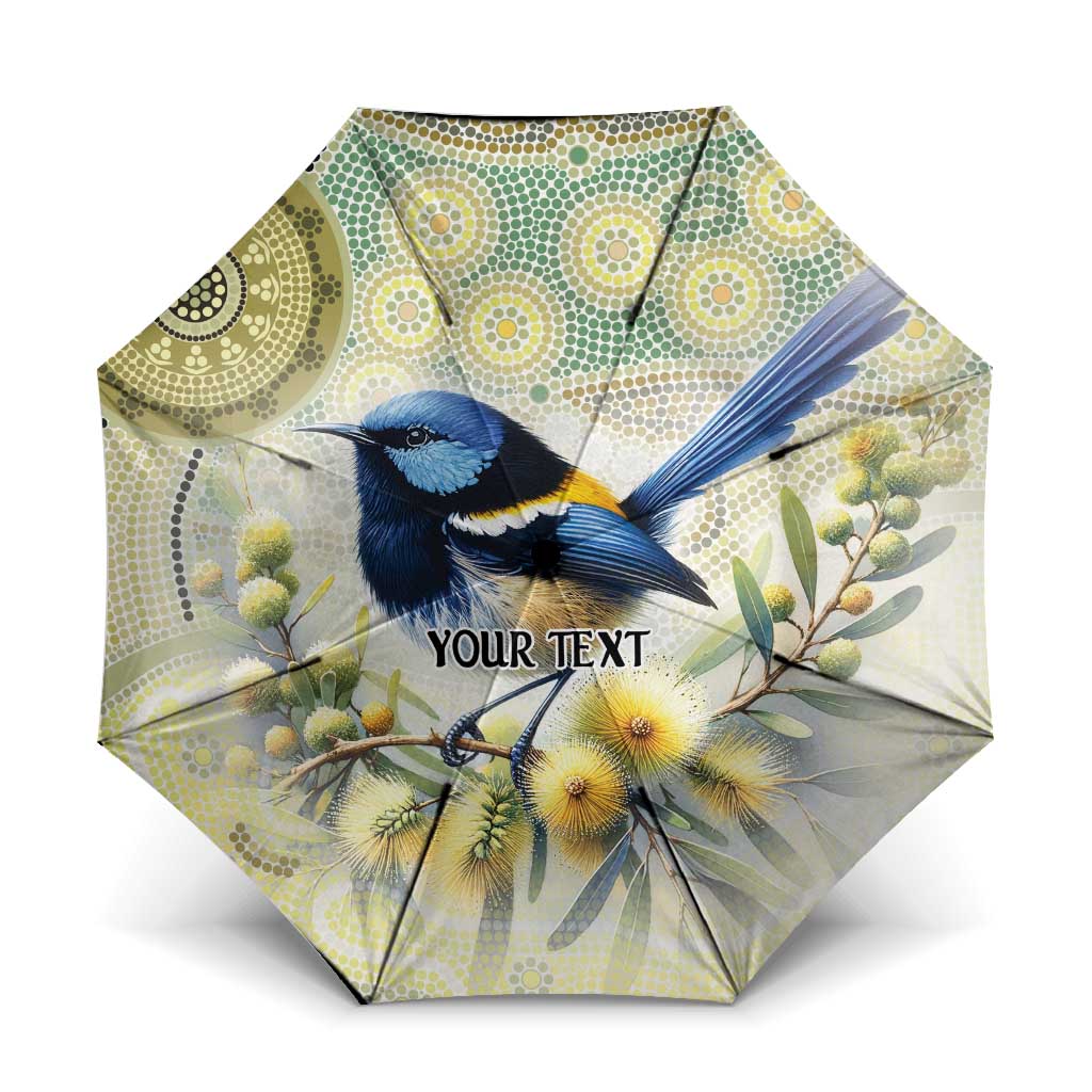 Splendid Fairy-wren Personalised Umbrella Aboriginal Australian Dot Painting - Aussie Hoodie