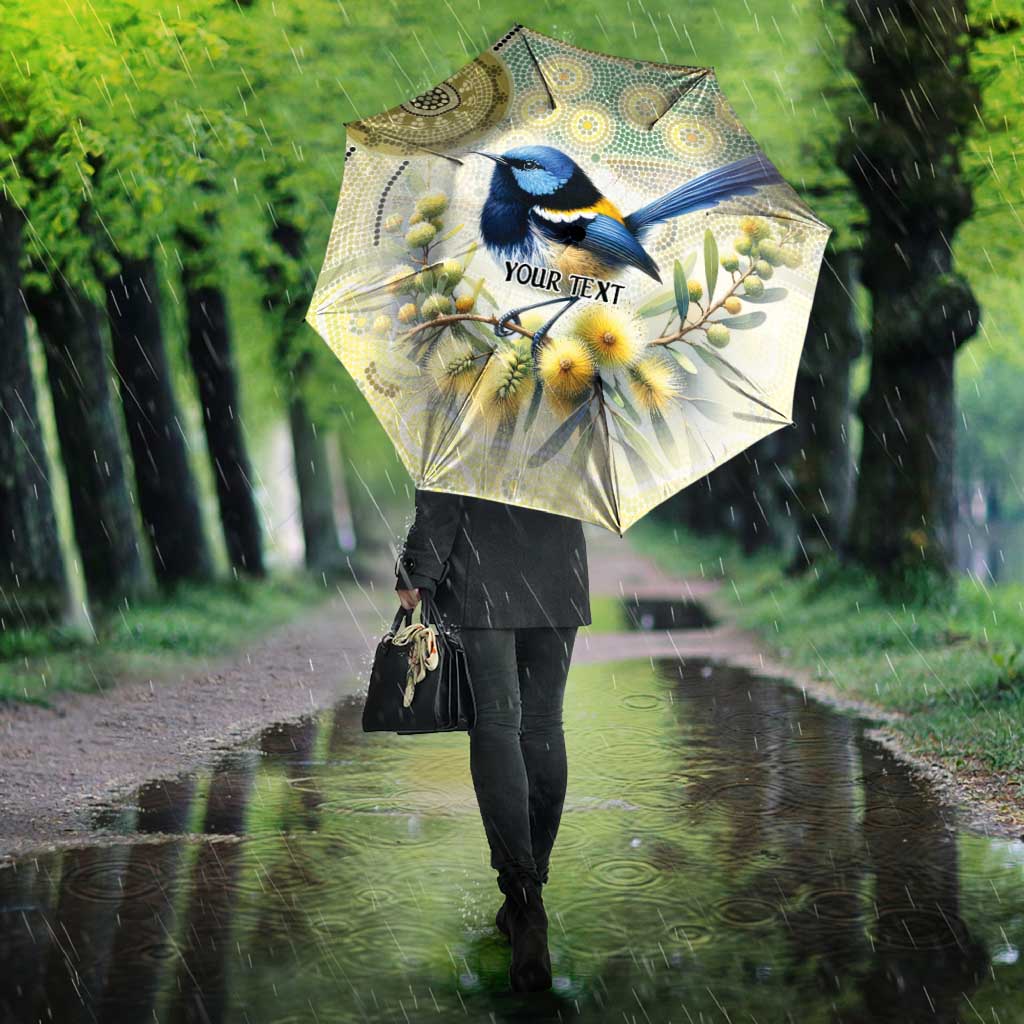 Splendid Fairy-wren Personalised Umbrella Aboriginal Australian Dot Painting - Aussie Hoodie