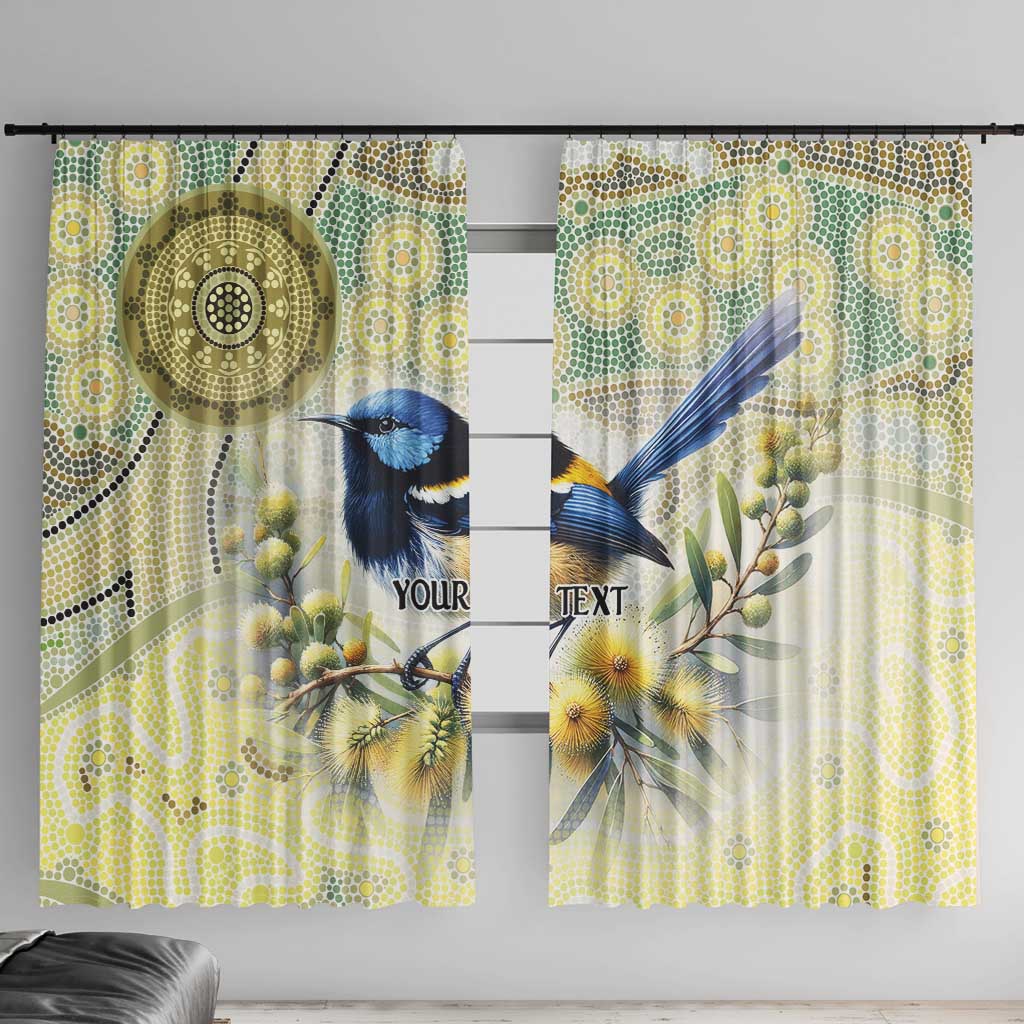 Splendid Fairy-wren Personalised Window Curtain Aboriginal Australian Dot Painting - Aussie Hoodie