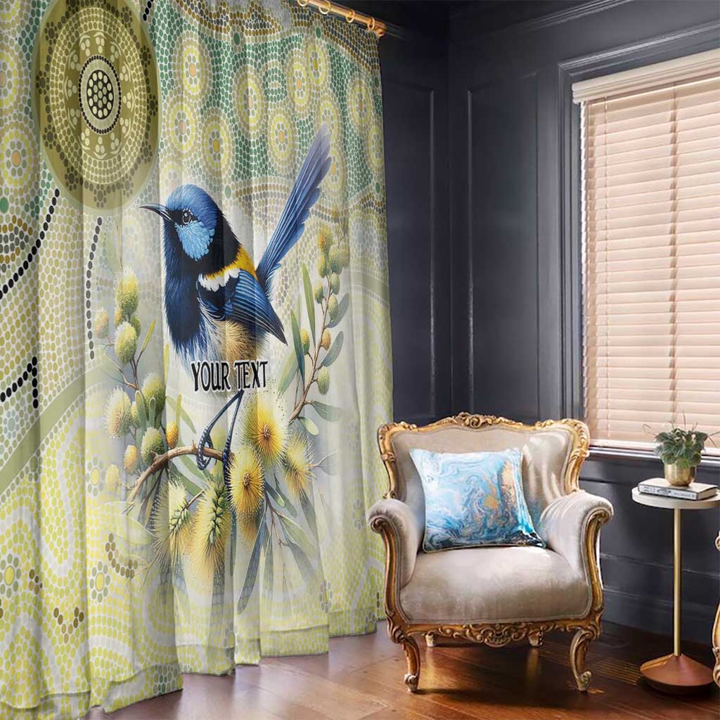 Splendid Fairy-wren Personalised Window Curtain Aboriginal Australian Dot Painting - Aussie Hoodie