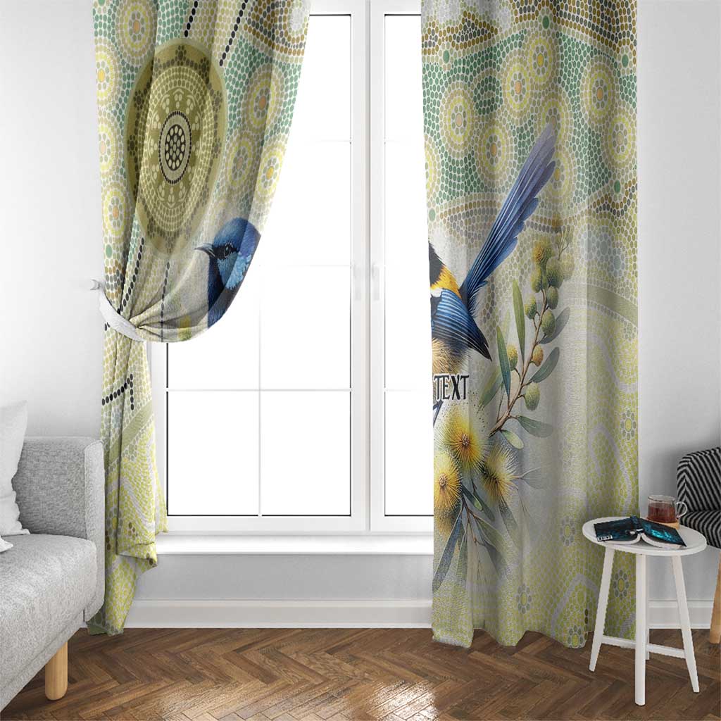 Splendid Fairy-wren Personalised Window Curtain Aboriginal Australian Dot Painting - Aussie Hoodie