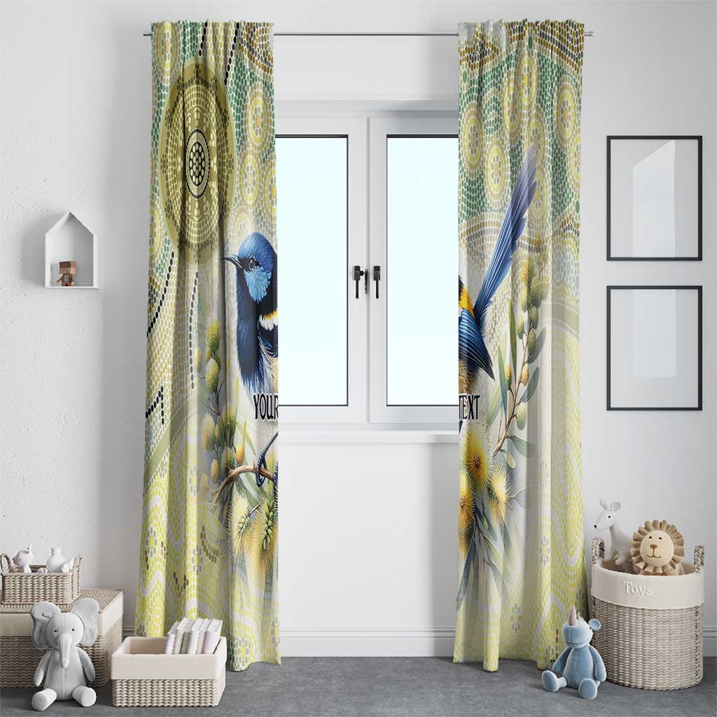 Splendid Fairy-wren Personalised Window Curtain Aboriginal Australian Dot Painting - Aussie Hoodie