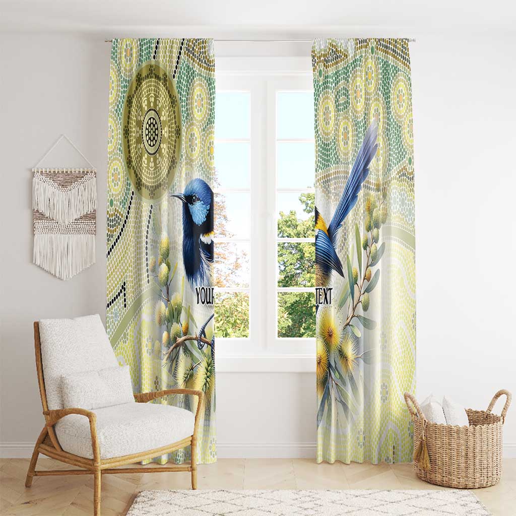 Splendid Fairy-wren Personalised Window Curtain Aboriginal Australian Dot Painting - Aussie Hoodie