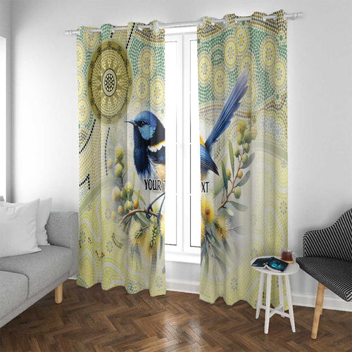 Splendid Fairy-wren Personalised Window Curtain Aboriginal Australian Dot Painting - Aussie Hoodie
