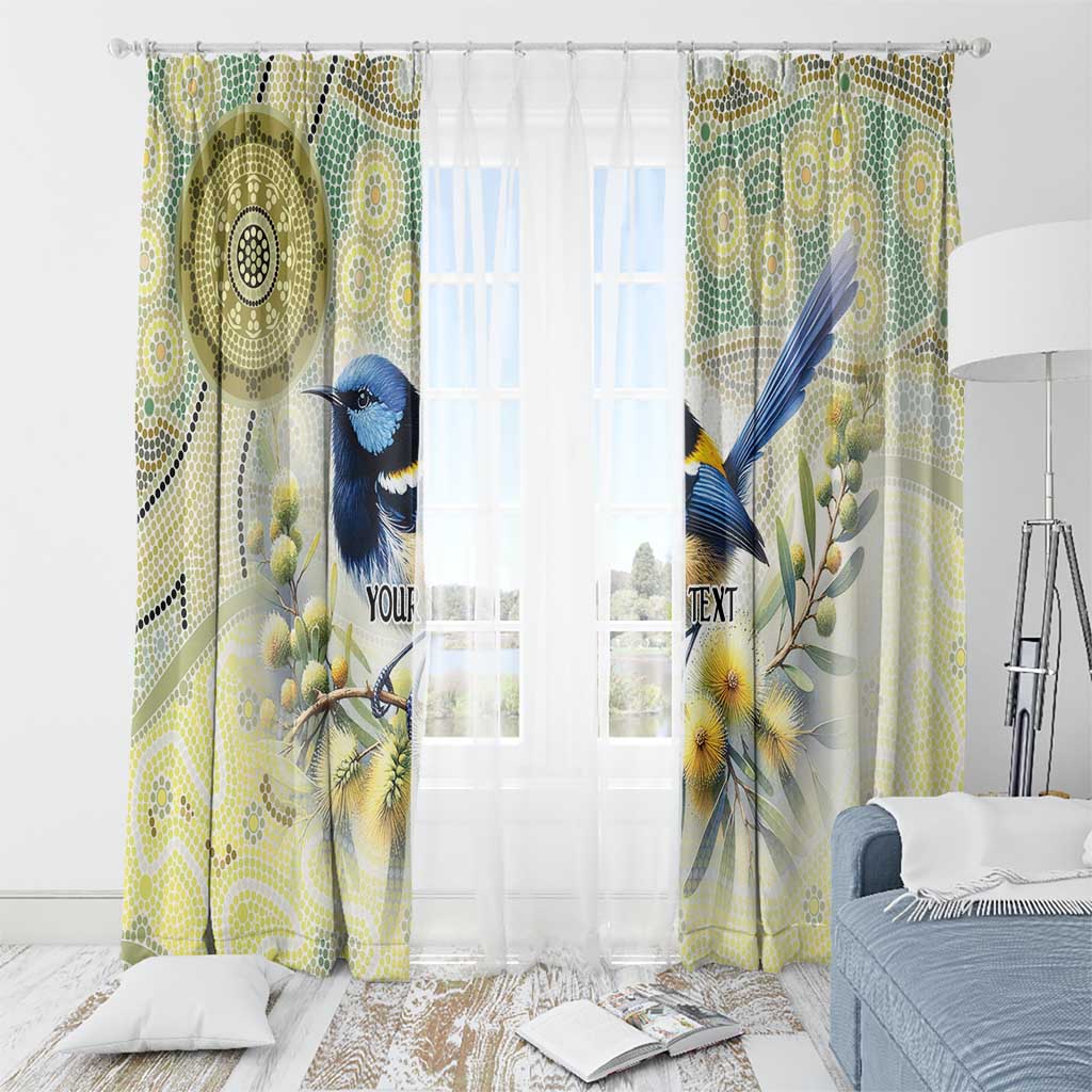 Splendid Fairy-wren Personalised Window Curtain Aboriginal Australian Dot Painting - Aussie Hoodie