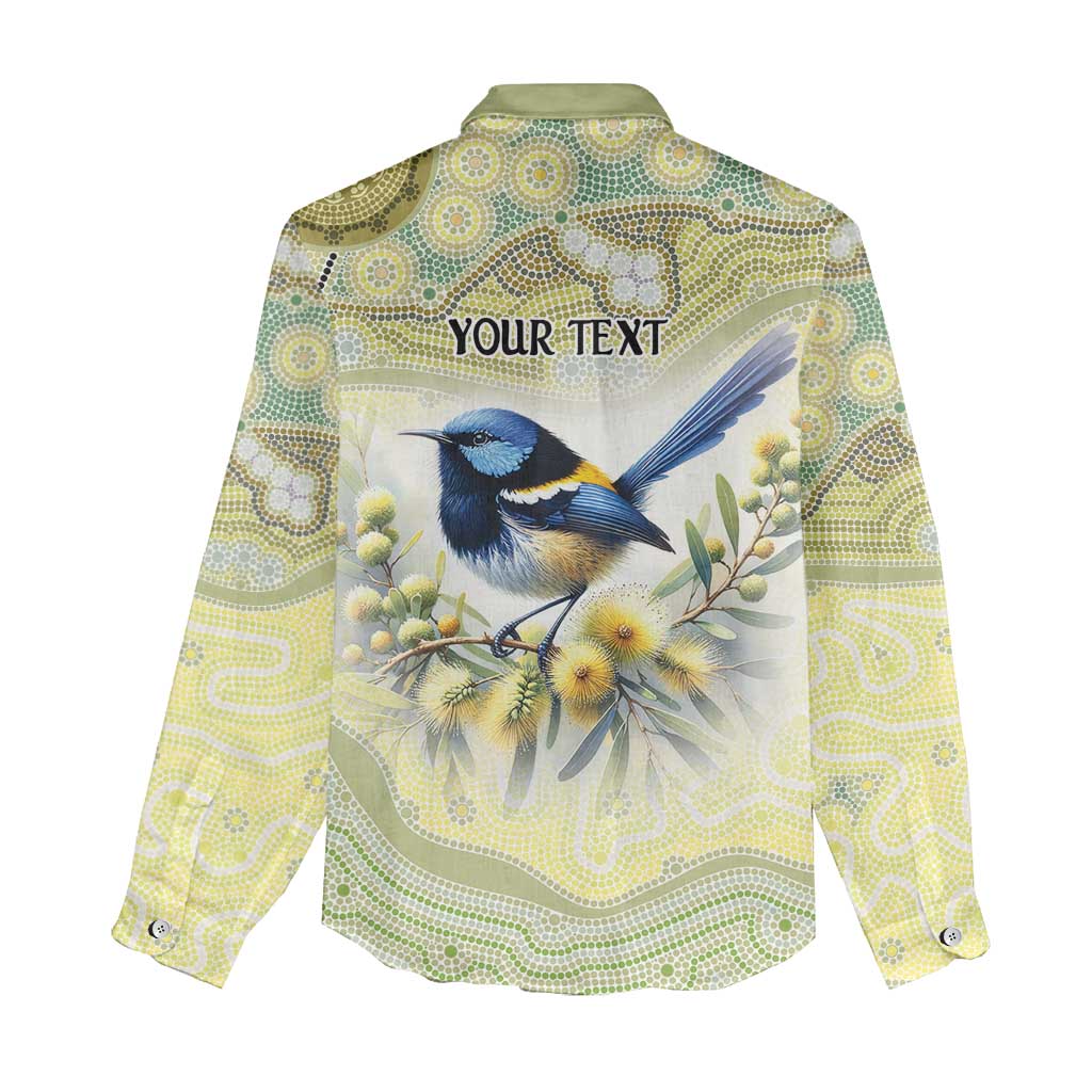 Splendid Fairy-wren Personalised Women Casual Shirt Aboriginal Australian Dot Painting - Aussie Hoodie