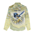 Splendid Fairy-wren Personalised Women Casual Shirt Aboriginal Australian Dot Painting - Aussie Hoodie