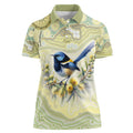 Splendid Fairy-wren Personalised Women Polo Shirt Aboriginal Australian Dot Painting - Aussie Hoodie
