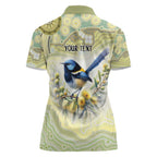 Splendid Fairy-wren Personalised Women Polo Shirt Aboriginal Australian Dot Painting - Aussie Hoodie