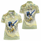 Splendid Fairy-wren Personalised Women Polo Shirt Aboriginal Australian Dot Painting - Aussie Hoodie