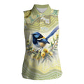 Splendid Fairy-wren Personalised Women Sleeveless Polo Shirt Aboriginal Australian Dot Painting - Aussie Hoodie