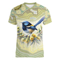Splendid Fairy-wren Personalised Women V-Neck T-Shirt Aboriginal Australian Dot Painting - Aussie Hoodie