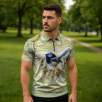 Splendid Fairy-wren Personalised Zipper Polo Shirt Aboriginal Australian Dot Painting - Aussie Hoodie