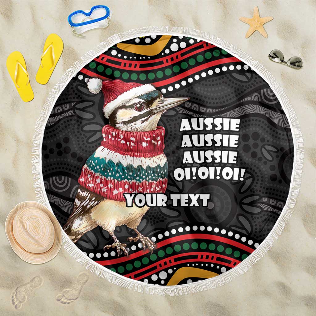 Personalised Australian Woodpecker Christmas Beach Blanket - Aussie Hoodie