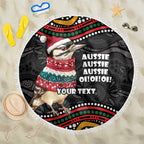 Personalised Australian Woodpecker Christmas Beach Blanket - Aussie Hoodie