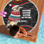 Personalised Australian Woodpecker Christmas Beach Blanket - Aussie Hoodie