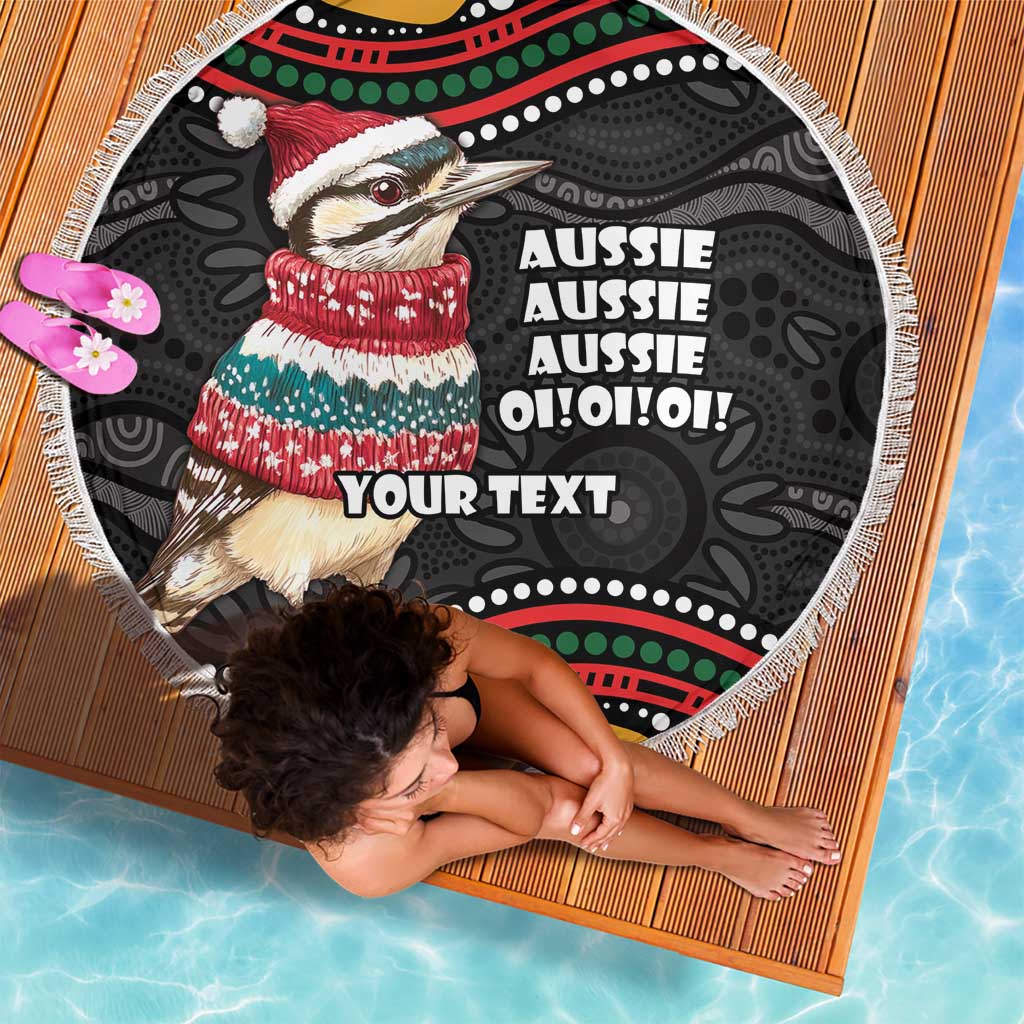 Personalised Australian Woodpecker Christmas Beach Blanket - Aussie Hoodie