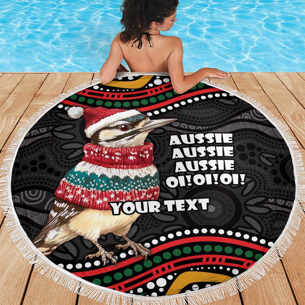 Personalised Australian Woodpecker Christmas Beach Blanket - Aussie Hoodie