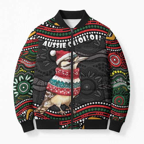 Personalised Australian Woodpecker Christmas Bomber Puffer Jacket - Aussie Hoodie