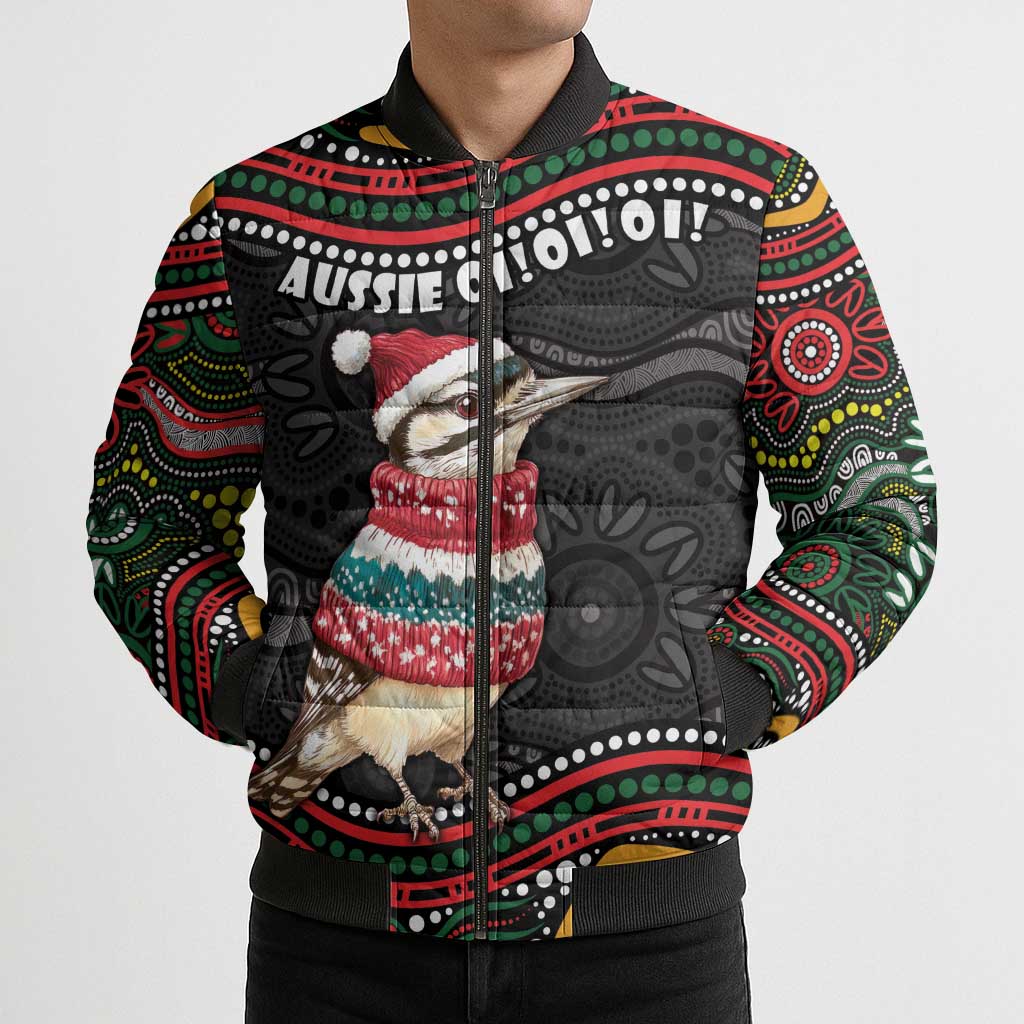 Personalised Australian Woodpecker Christmas Bomber Puffer Jacket - Aussie Hoodie