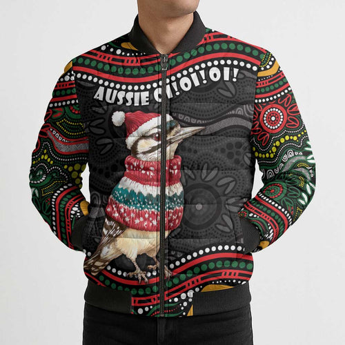 Personalised Australian Woodpecker Christmas Bomber Puffer Jacket - Aussie Hoodie