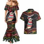 Personalised Australian Woodpecker Christmas Couples Matching Mermaid Dress and Hawaiian Shirt - Aussie Hoodie