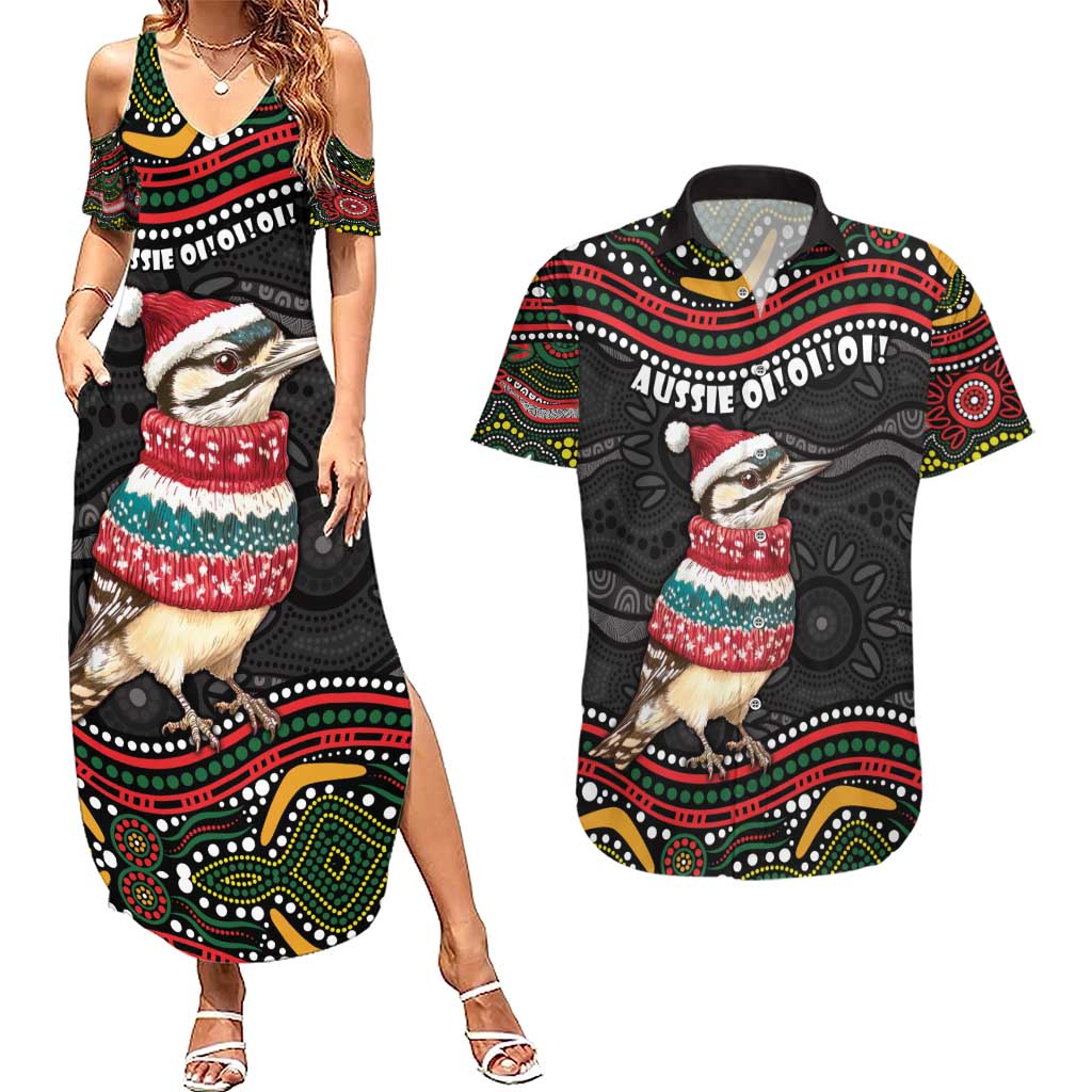 Personalised Australian Woodpecker Christmas Couples Matching Summer Maxi Dress and Hawaiian Shirt - Aussie Hoodie