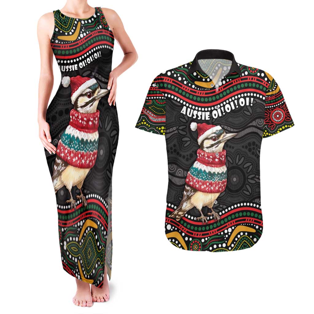 Personalised Australian Woodpecker Christmas Couples Matching Tank Maxi Dress and Hawaiian Shirt - Aussie Hoodie