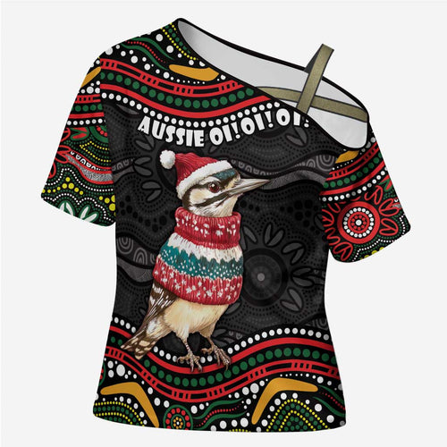 Personalised Australian Woodpecker Christmas Cross Shoulder Shirt - Aussie Hoodie