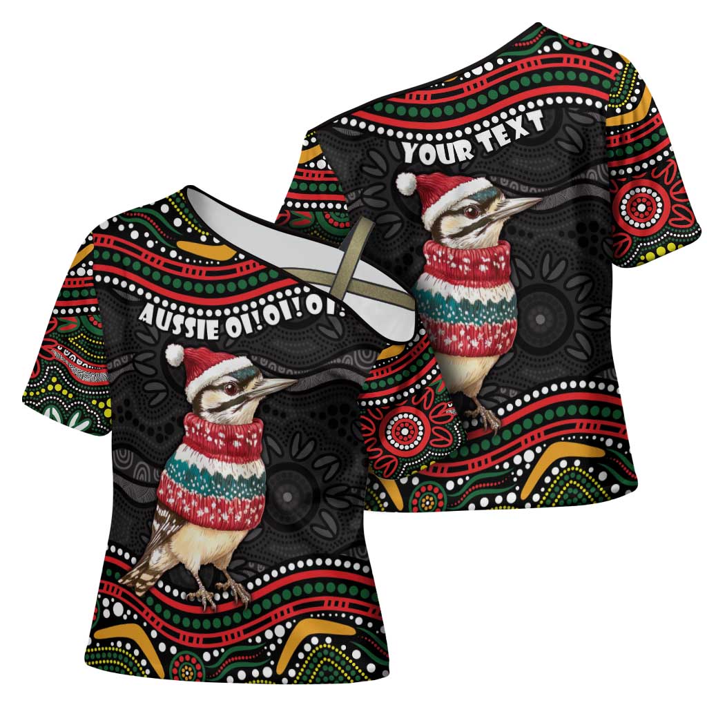 Personalised Australian Woodpecker Christmas Cross Shoulder Shirt - Aussie Hoodie