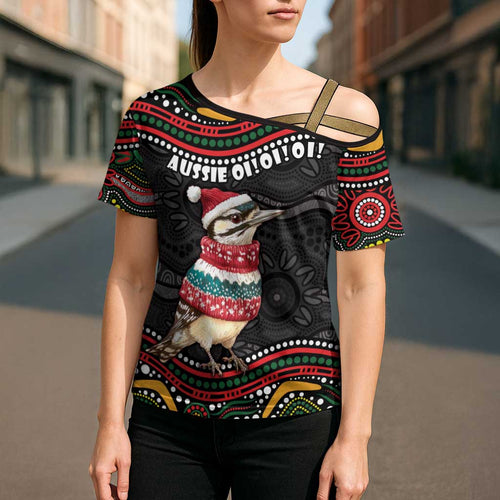 Personalised Australian Woodpecker Christmas Cross Shoulder Shirt - Aussie Hoodie
