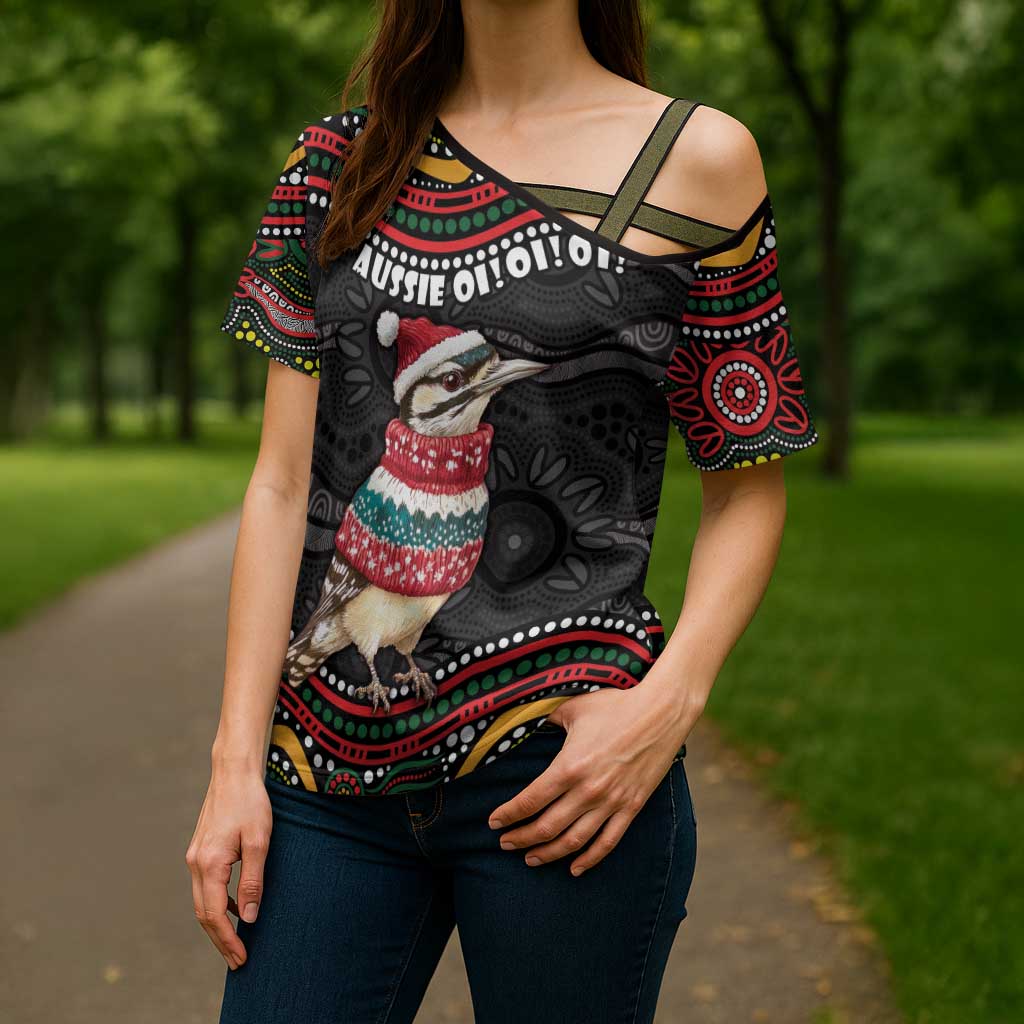 Personalised Australian Woodpecker Christmas Cross Shoulder Shirt - Aussie Hoodie