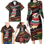 Personalised Australian Woodpecker Christmas Family Matching Long Sleeve Bodycon Dress and Hawaiian Shirt - Aussie Hoodie