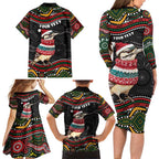 Personalised Australian Woodpecker Christmas Family Matching Long Sleeve Bodycon Dress and Hawaiian Shirt - Aussie Hoodie