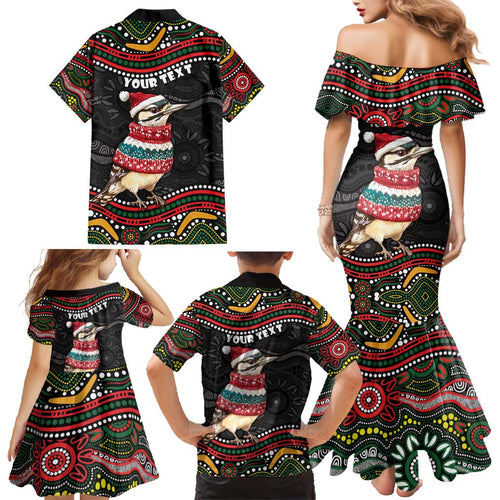 Personalised Australian Woodpecker Christmas Family Matching Mermaid Dress and Hawaiian Shirt - Aussie Hoodie