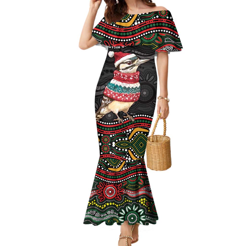 Personalised Australian Woodpecker Christmas Family Matching Mermaid Dress and Hawaiian Shirt - Aussie Hoodie