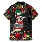 Personalised Australian Woodpecker Christmas Family Matching Off The Shoulder Long Sleeve Dress and Hawaiian Shirt - Aussie Hoodie