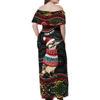 Personalised Australian Woodpecker Christmas Family Matching Off Shoulder Maxi Dress and Hawaiian Shirt - Aussie Hoodie